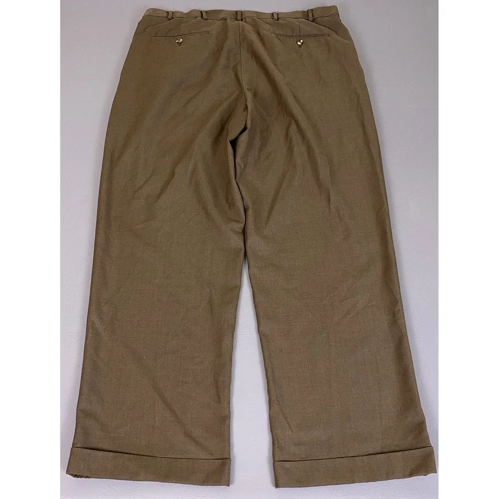 Croft & Barrow Dress Pants Men's 40x30 Brown Pleated Cuffed Trousers Business‎